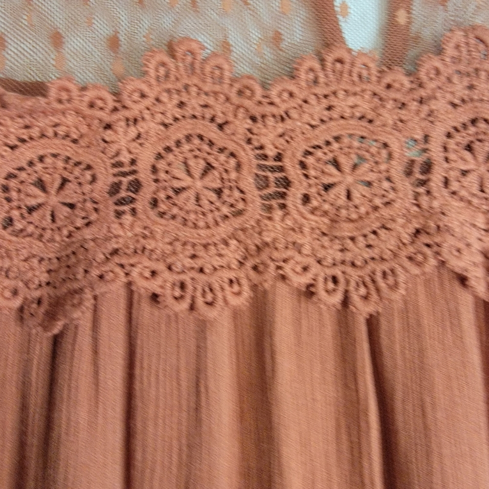 Francesca Brinley Lace/Cloth Shift Dress (M) - Picture 7 of 12